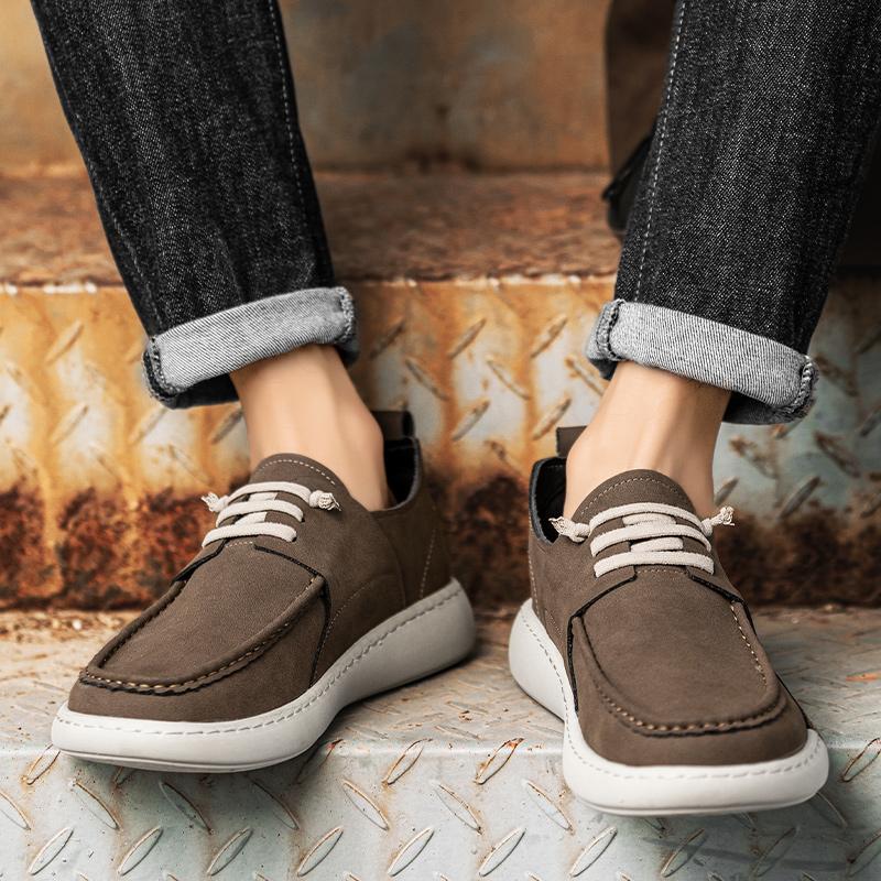 Fashion Fashion Suede Leather Men's Walking Shoes Non-slip Simple Casual Shoes Classic Male Outdoor Footwear Men New Design Driving Shoe