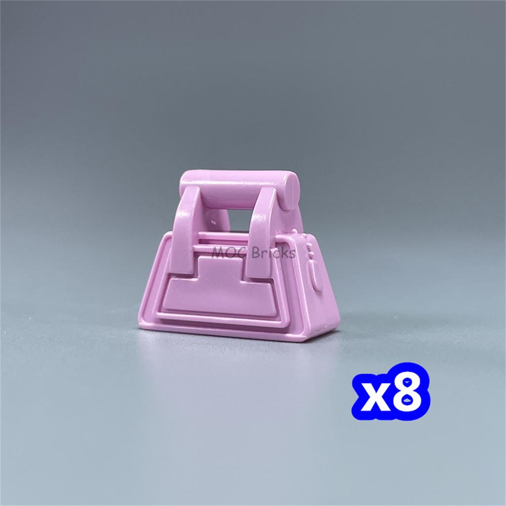 MOC Bricks Utensil Travelling Bag Luggage Handbag For 4cm Figure Mini Dolls Building Blocks Accessories Kids Toys Girl Gift