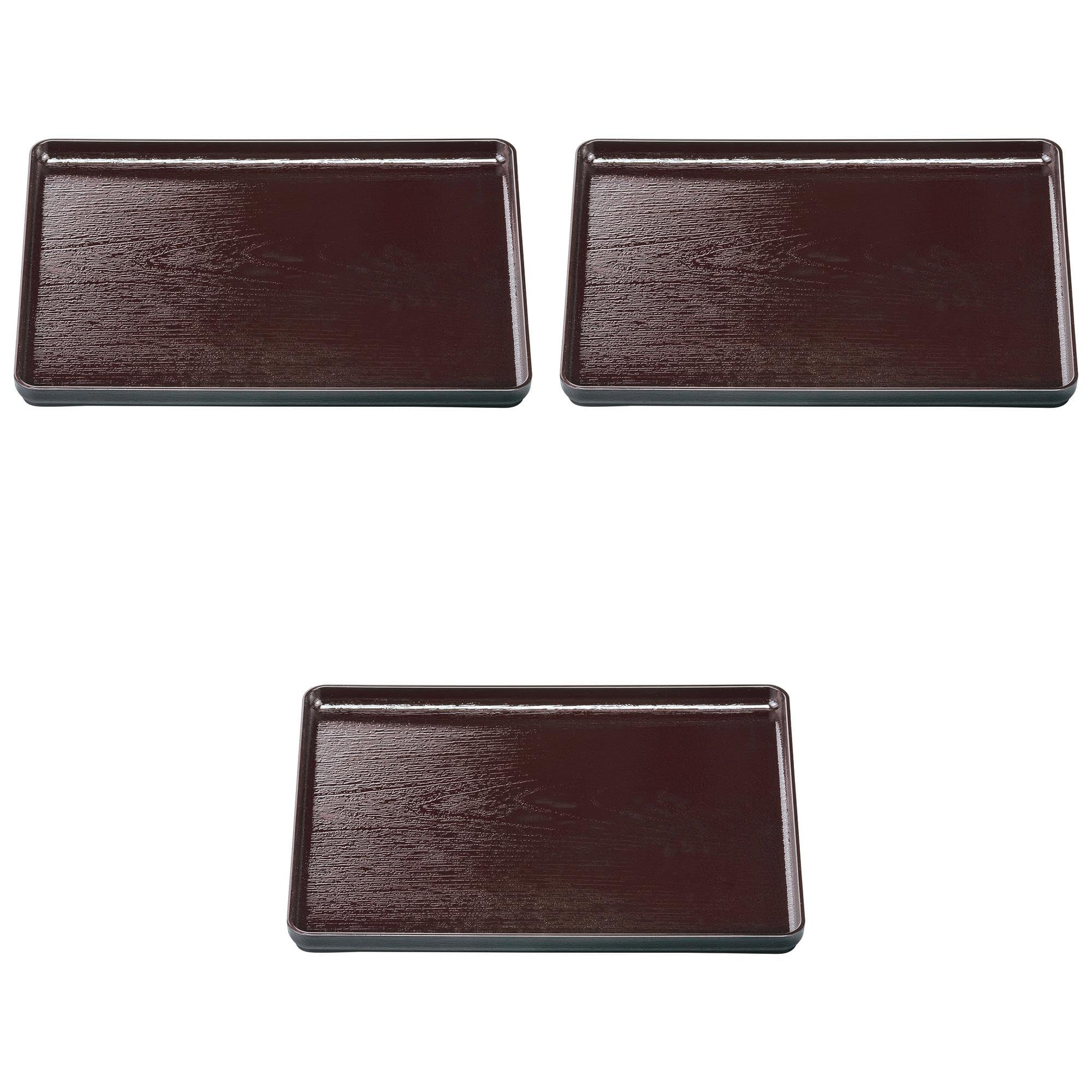 

Set of 3 [A] Oju Wood Grain Trays, Shintame SL Size 3 [39.2 x 30.7 x 2.2 cm] | Trays, ABS Resin, Non-Slip, Setomonohonpo