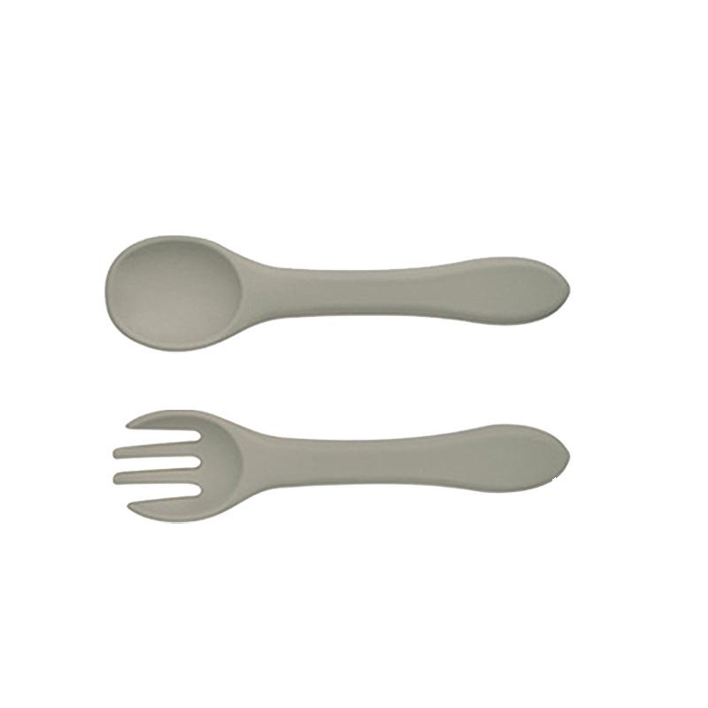 Multi-Color Silicone Baby Fork & Spoon Set - Teething-Friendly Training Cutlery