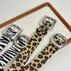 Y2K Punk Leopard Print Leather Belt - Women's Retro Design, Trendy American Hot Girl Style, Versatile Cool Accessory