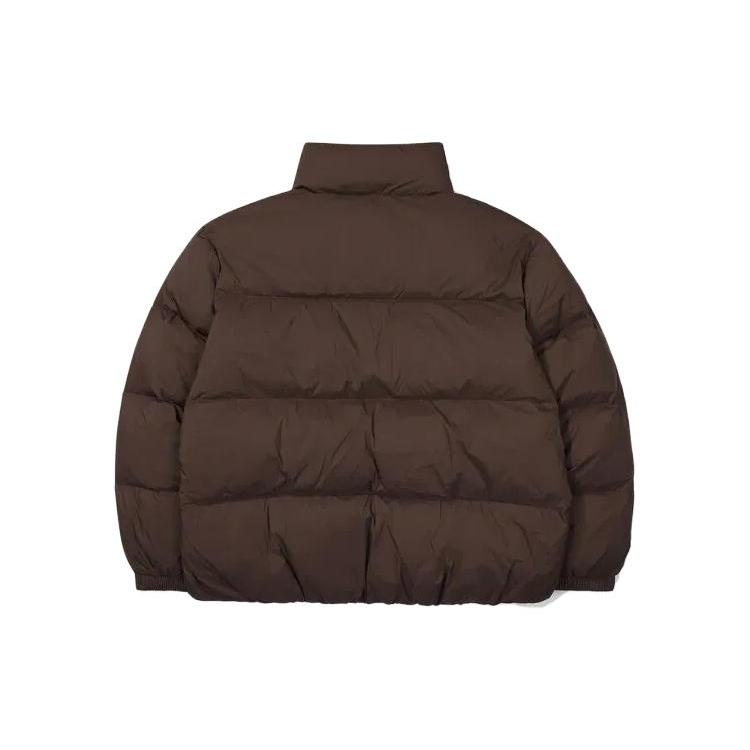 FILA Down Jackets Unisex Dark Brown Stand Collar Moderate Puffer Jacket FE2DJF6102X-DBN