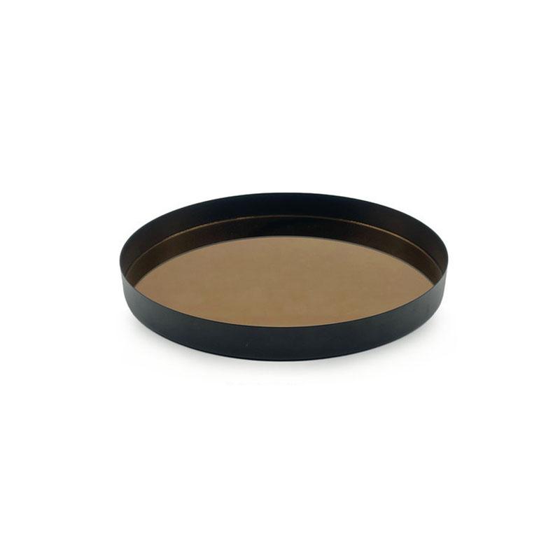 Black Mirror Glass Tray Metal Trays Decorative Storage Plate Dressing Table Jewelry Necklace Display Plate Cosmetics Organizer