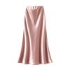 Elegant Satin Fish Tail Skirt For Women With Stretch Waistband In Spring Fashion