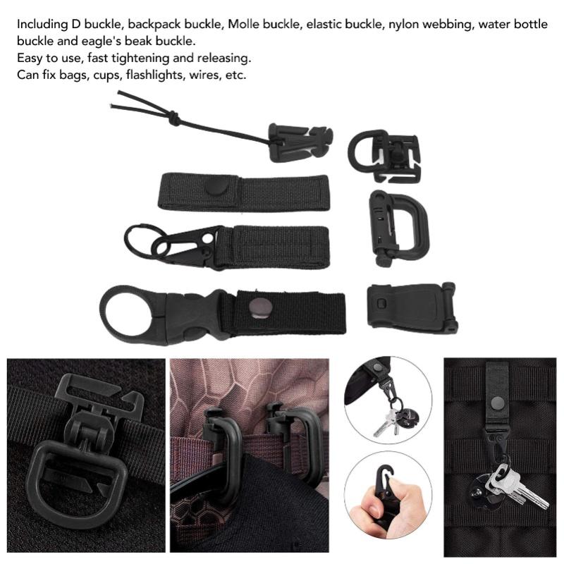 30 Pcs Molle Attachments D Buckle Backpack Buckle Nylon Ribbon Backpack Accessories For Picnics Camping Travel OD Green