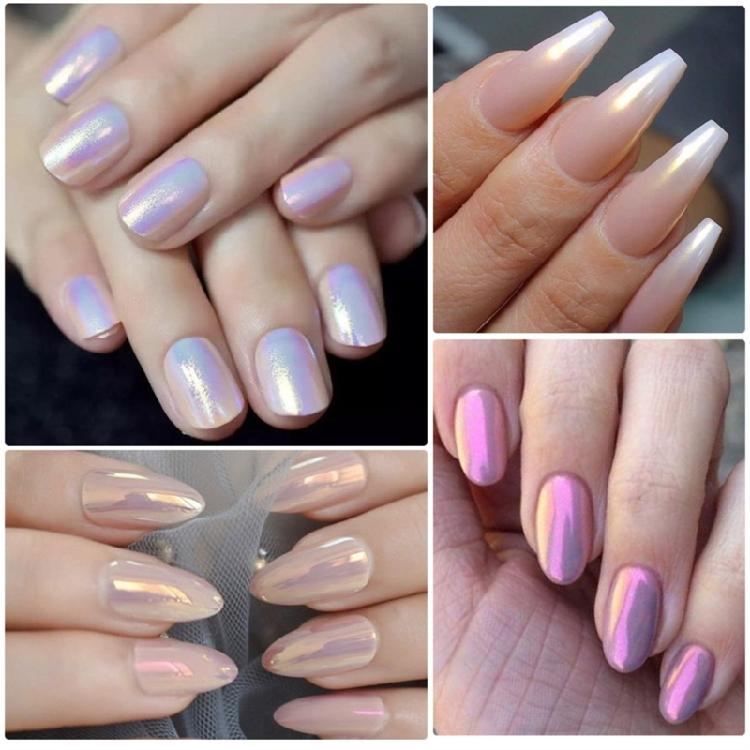 6 Grids Chrome Nail Glitter Powder Mirror Powder Glimmers Dust Shimmers Glitter