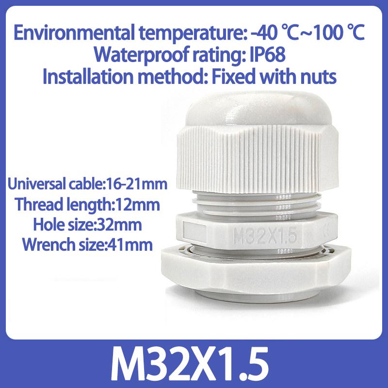 10/50/100Pcs Cable and Wire Waterproof Joint M-type M8 M10 M12 M14 M16 M20 M22 M24 M27 M30 M32 White Nylon Plastic Connector