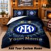 Inter Milan Pattern Bedding 3Pcs Set Custom Name, Bed Sheet And Pillowcases For Home Bedroom