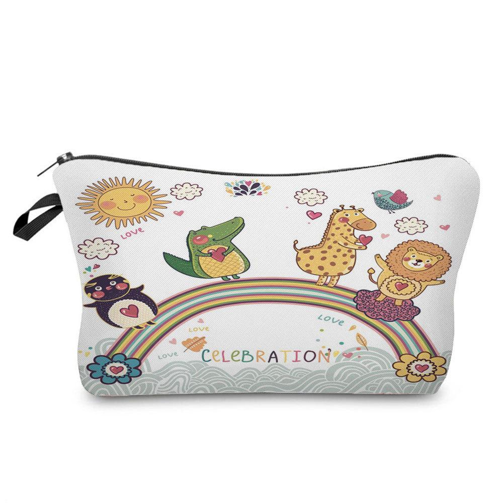 Women Dinosaur Print Cosmetic Bag Toiletries Organize Travel Storage Case