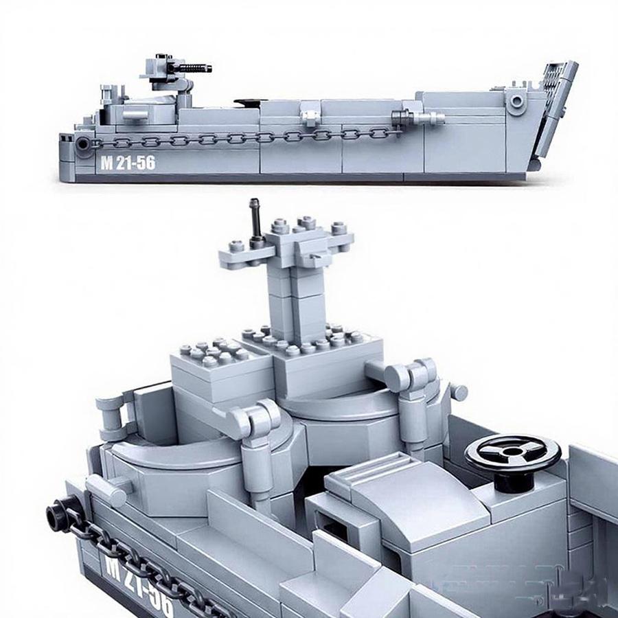 182 Buc 0855 WW2 Ambarcațiune Militară de Debarcare Navă de Război Blocuri de Construcție Set Cărămizi Barcă Marină Modele Soldați Cărămizi DIY Jucării Copii