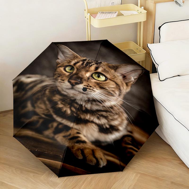 1PC Kittens  Automatic Umbrella - Suitable Travel Outdoor Portable Umbrella Birthday Gift Daily Essentials
