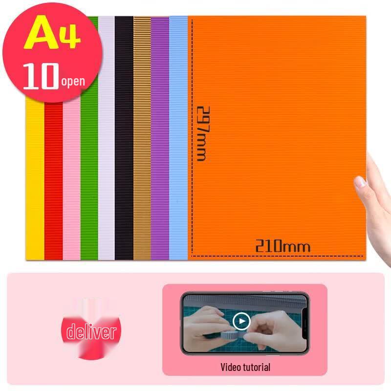 Deli 83613 A4 10-Color Corrugated Craft Paper