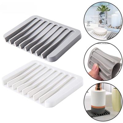 1Pcs High Quality Silicone Self Draining Soap Dishes Innovative Soap Holder Saver Silicone Soap Holder Anti Slip Pad