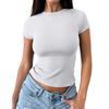 Women's Fashion Casual Slim Fit Raglan Short Sleeve Bottoming Shirt Outerwear Top