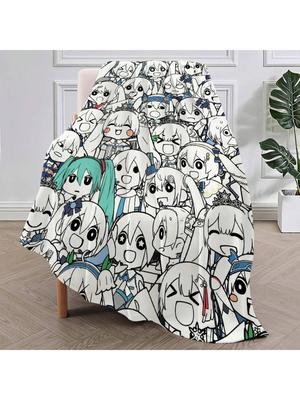 Roztomilá H-Hatsune M-Miku Anime Dívka Kawaii Deka Plyšová Na Spánek Pohovka Koberec Do Obývacího Pokoje Kanceláře Ložnice Narozeniny Domov Cestování Dárky