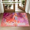 Crystal Velvet Square Rug Custom NameTaylor Swift Pattern Non Slip Home Floor Decor Rug