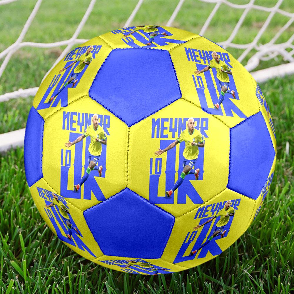 1PC Neymar Graceful Forward Size 5 Soccer Ball PrahaIndoor Soccer Ball Colorful All Ages Machine Stitched PVC Competition Ready Durable High-Bounce