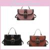 Retro Leatherfeel Shoulder Bag With Stitch Detail For Casual Outings