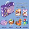 3+ Six-in-One Wooden Puzzle Box: Solid Wood Educational Toy for Girls and Boys, 60 Pieces