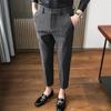 Men's Slim Fit Woolen Embroidered Trousers - Warm Casual Pants for Autumn/Winter