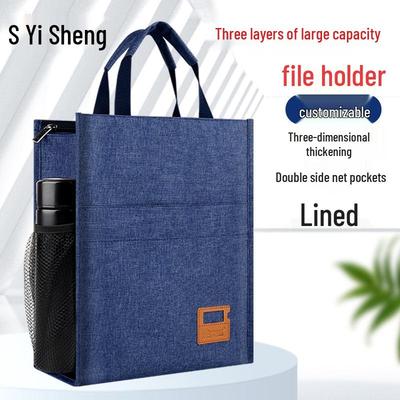 Waterproof Men's Tote Bag for Business Documents and Tutoring, Large Capacity Handbag