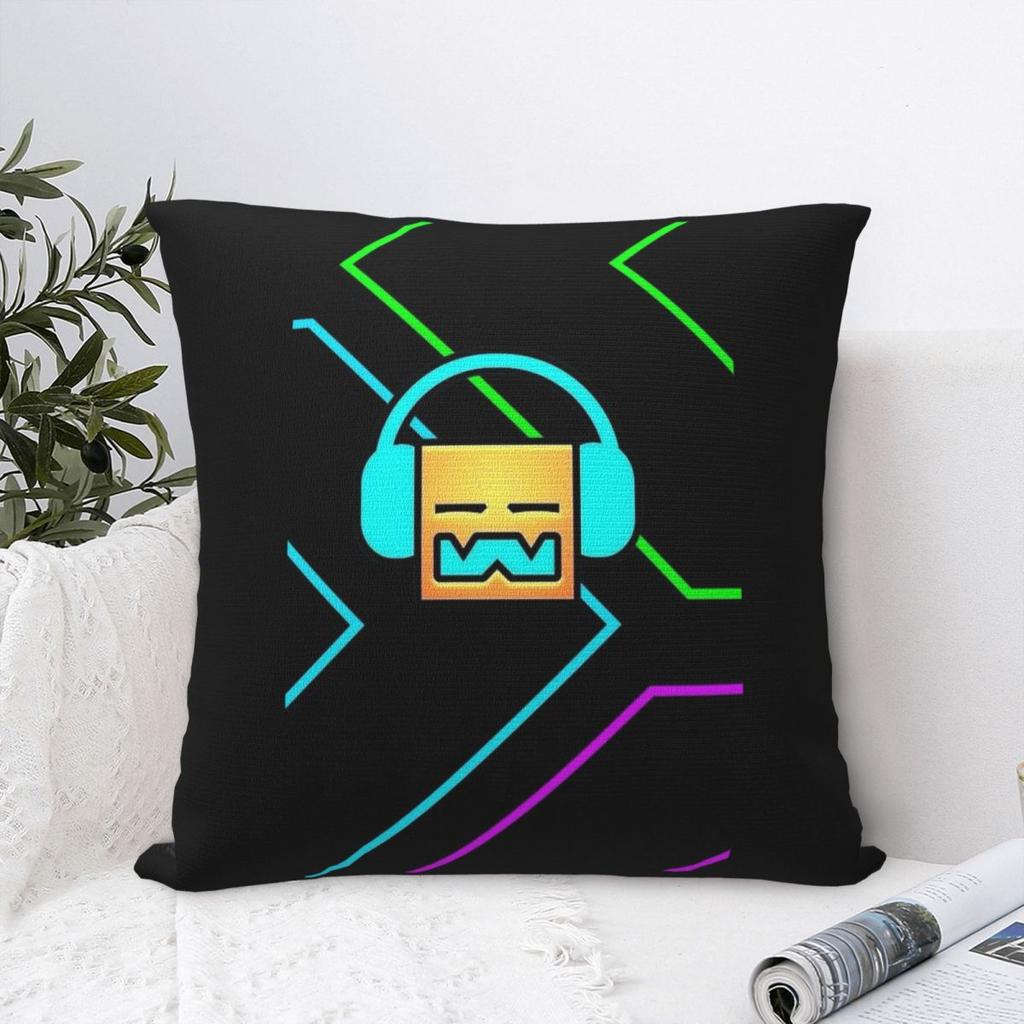 Video Game Geometry Dash Square Pillowcase Cushion Cover Pillow Case Throw Pillow Cover for Home Bedroom Car