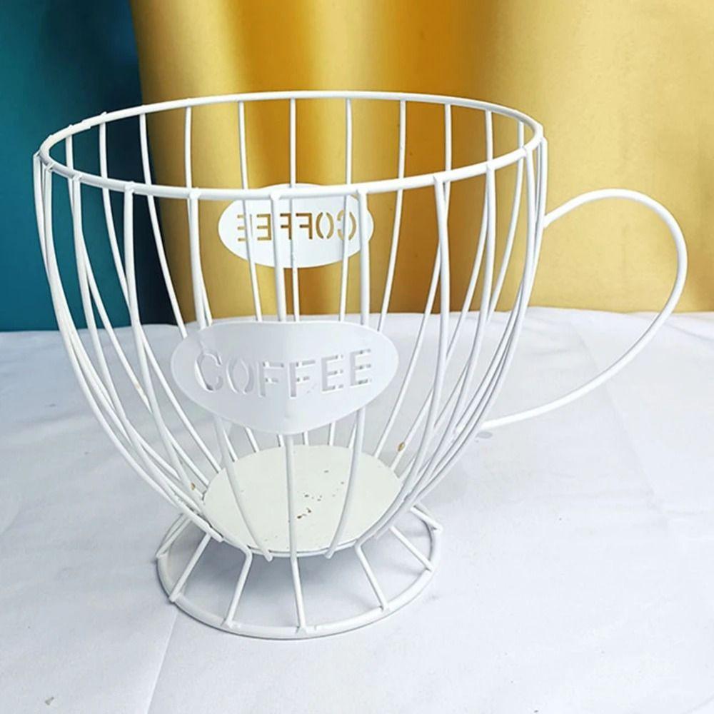 Metal Wire Coffee Capsule Holder Large Capacity Fruit Snack Storage Rack K Cup Organizer  Bar