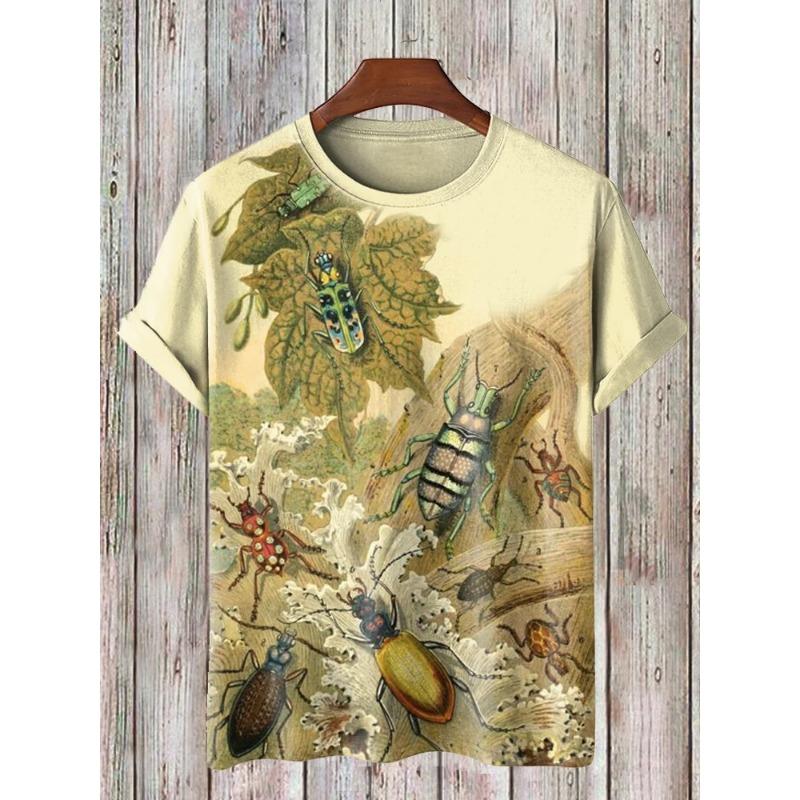Men's Printed T Shirts Short Sleeved Tee Tops 3D Print O-Neck Shirts Party Summer Casual Men's Clothing Outdoor Pullover