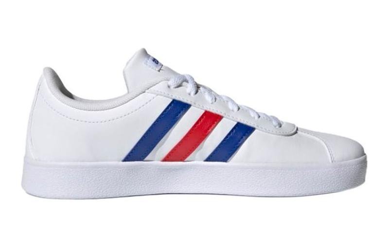 adidas VL COURT 2.0 K Abrasion Resistant Low Top Kids' Skateboarding Shoes White Blue Red Kids' FY7170