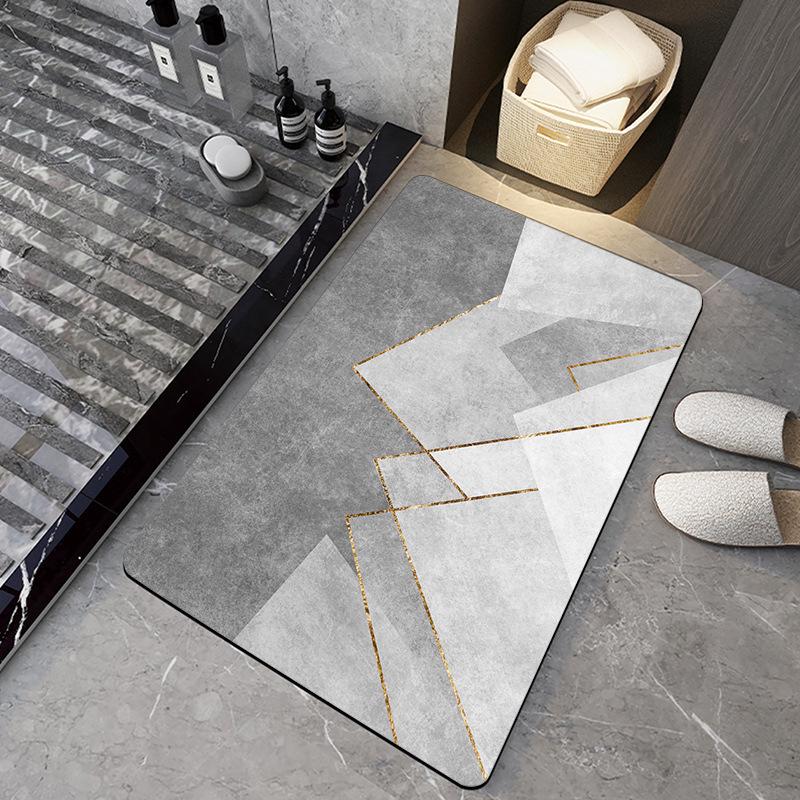 Diatomaceous Earth Bathroom Floor Mat - Light Luxury, Dirt-Resistant, Easy Clean, Wear-Resistant