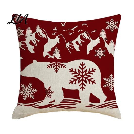 Christmas Cushion Covers for Sofa Snowflake Cover, Holiday Throw Pillow Case, 18x18 Easy Change Inch Decorative Cover Farmhouse Home Winter
