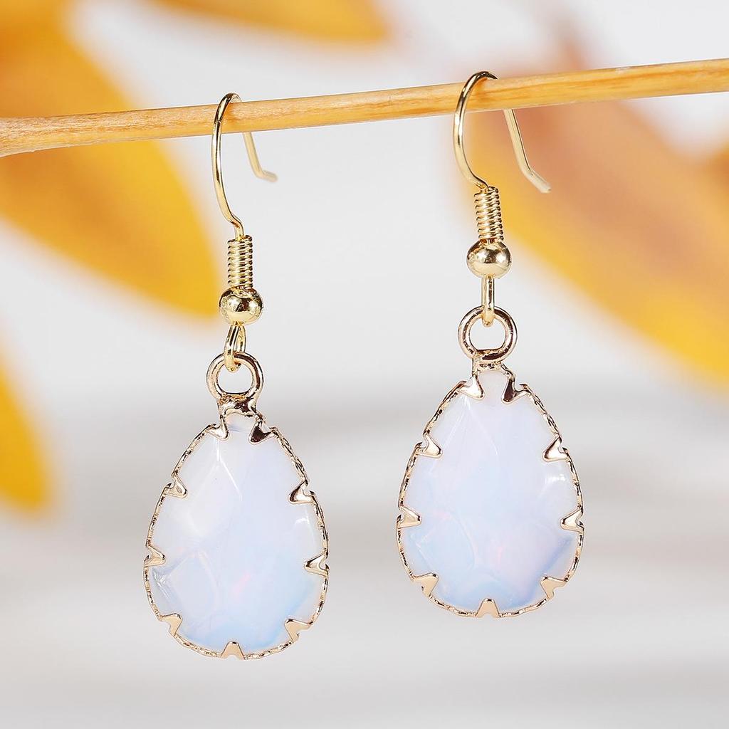 Cosmic Sailing Natural Amethyst Teardrop Earrings with Faceted Crystal Bezel-Set Design