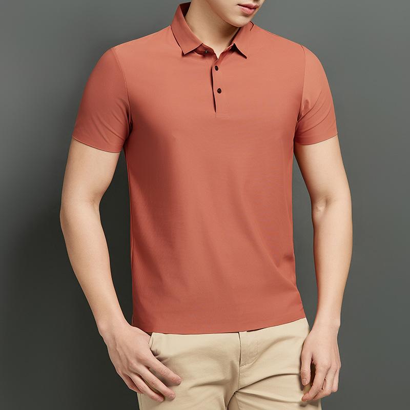 Summer Men's Traceless Short Sleeve T-Shirt Men's Lapel POLO Shirt Premium Casual Top