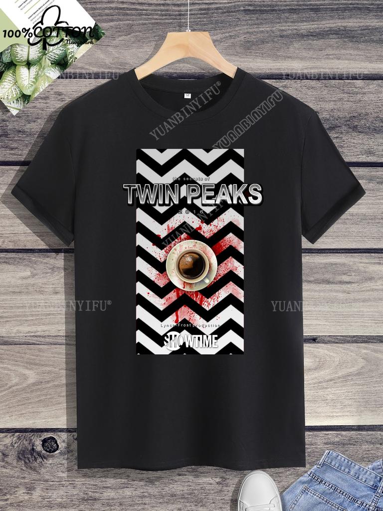 Leisure Classic Film TWIN PEAKS Printed Cotton T-shirt Top Unisex Short Sleeve Short-sleev O-neck Streetwear S-6XL
