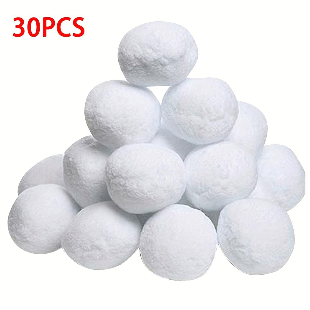 30pcs/20pcs Fake Snowballs Indoor Snowballs for Outdoor Winter Fun & Christmas Tree Decor, Festive Holiday Gift, Polypropylene Material