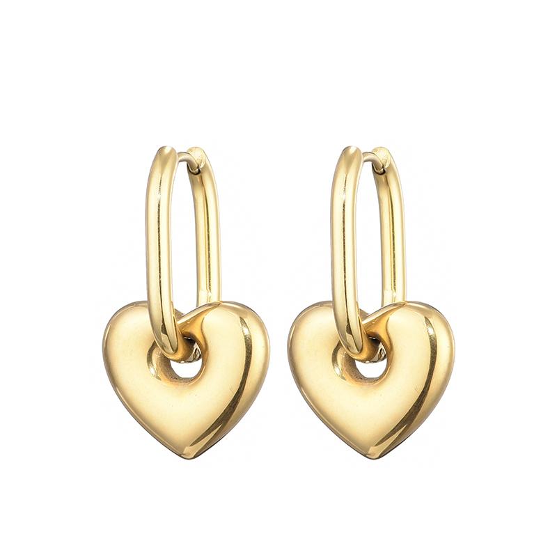 Classic Stainless Steel Heart Star Hoop Earrings For Women Punk Hip Hop Gold Silver Color Y2K Jewelry Female Earrings Oorbellen