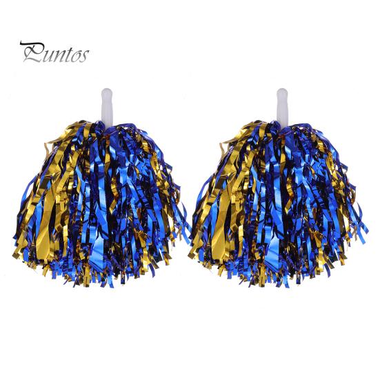 2 buc. Pompoane pentru majorete din folie metalica Pompoane pentru majorete Flori de mână cu mâner pentru competiții sportive, sărbători