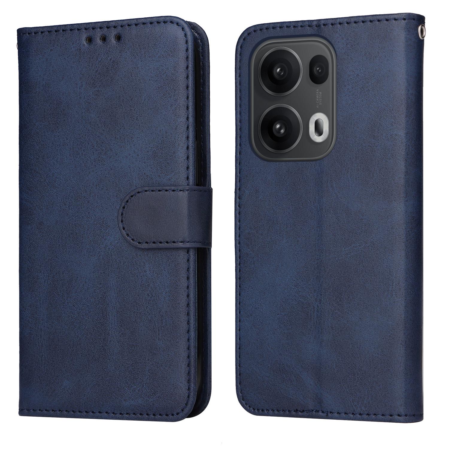 

For Oppo Reno14 Pro 5G (China)/Oppo Reno13 Pro 5G/Oppo Reno14 Pro 5G (Global) Case Wallet PU Leather Folio Flip Phone Cover Blue