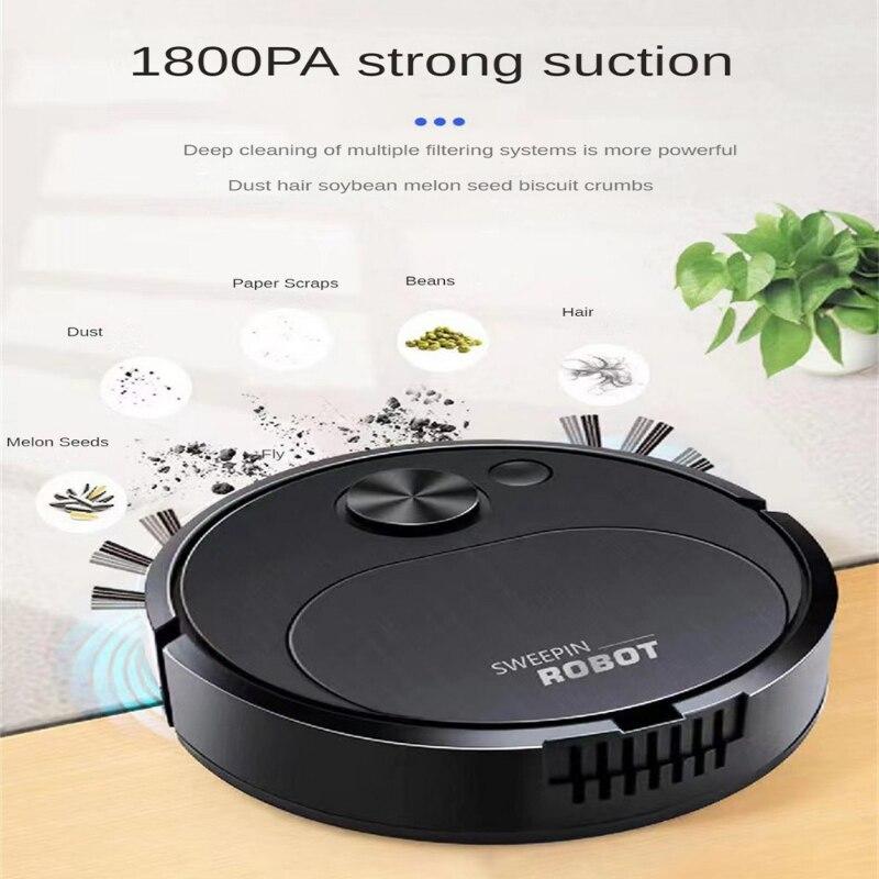 Lightweight Robotic Sweeper, Fully Automatic Mini Household Cleaning Machine, USB Rechargeable Smart Vacuum