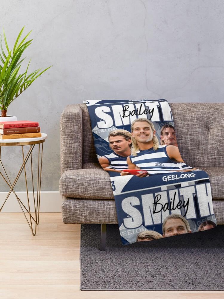 Bailey Smith Geelong Football Club AFL Aussie Rules Footy Throw Blanket Soft Cozy Team Spirit Home Textile 80x120cm(31x47inch)