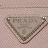 Used Saffiano Keychain 11569 1PP122 7943 L-shaped Zipper Key Ring with Card Case and RFID Triangle Logo, Pink, Women's