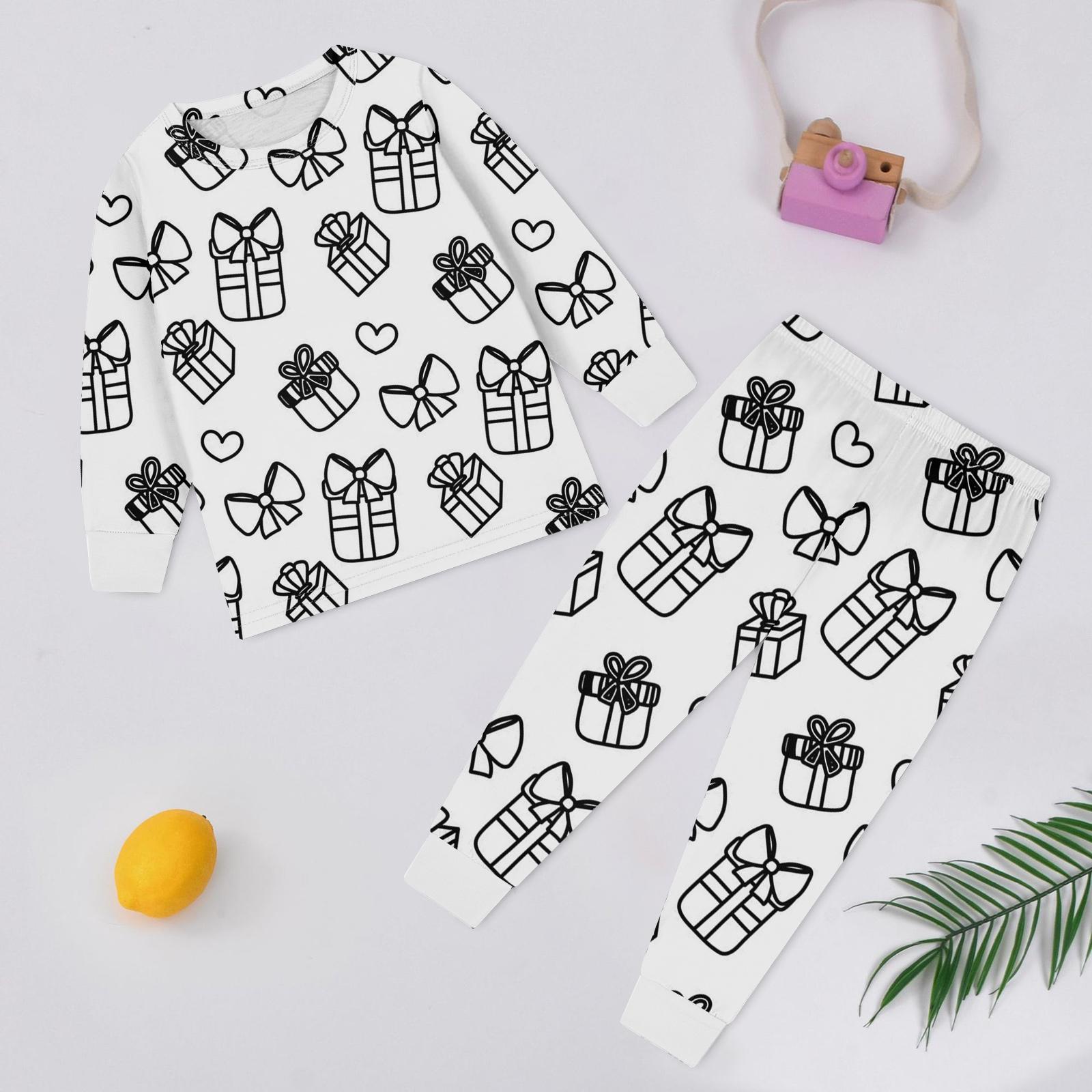 

Детский модный комплект: Рождественский топ с дудлами и брюки с длинным рукавом и круглым вырезом 110