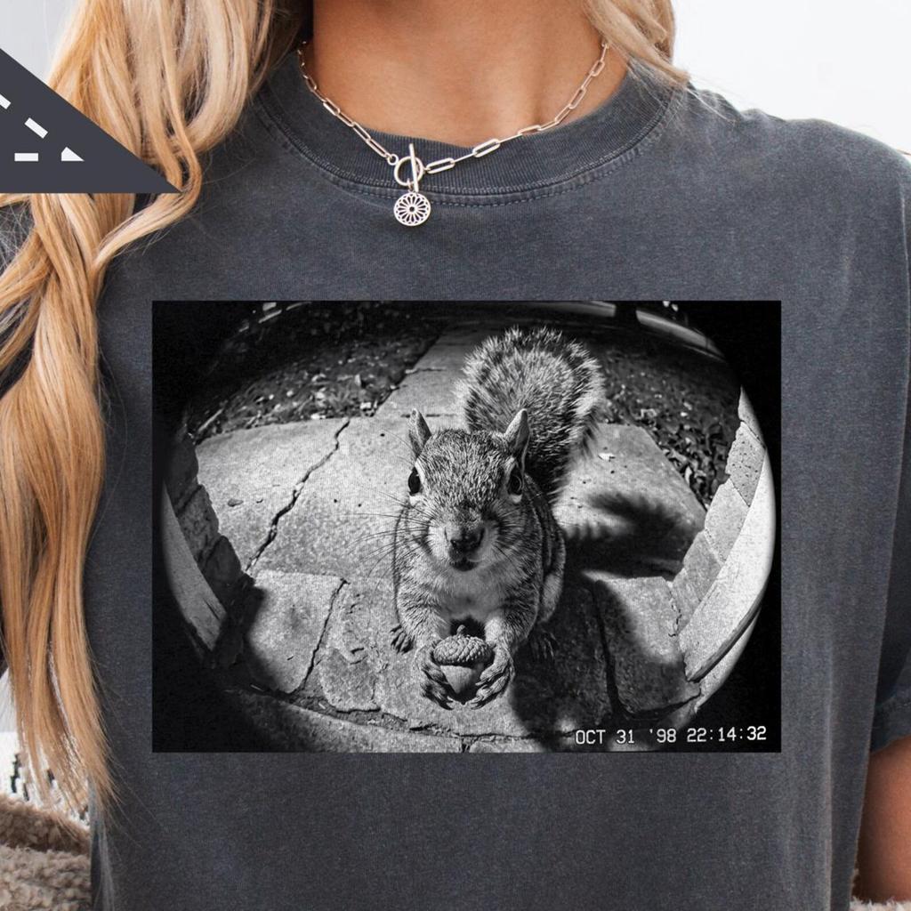 Squirrel Home Camera Meme Tee, Vintage 90s Y2K Graphic Tee, Neurodivergent T-shirt, Oversized Shirt, Vintage Retro Graphic Tee