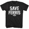 Ferris Bueller Day Off SAVE FERRIS Men T Shirt Black Funny Comedy Movie