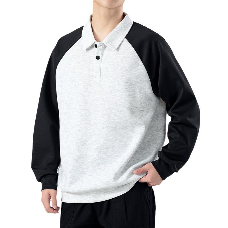 Men's Casual Sports Hoodie: Loose-Fit Lapel Long Sleeve T-shirt for Autumn