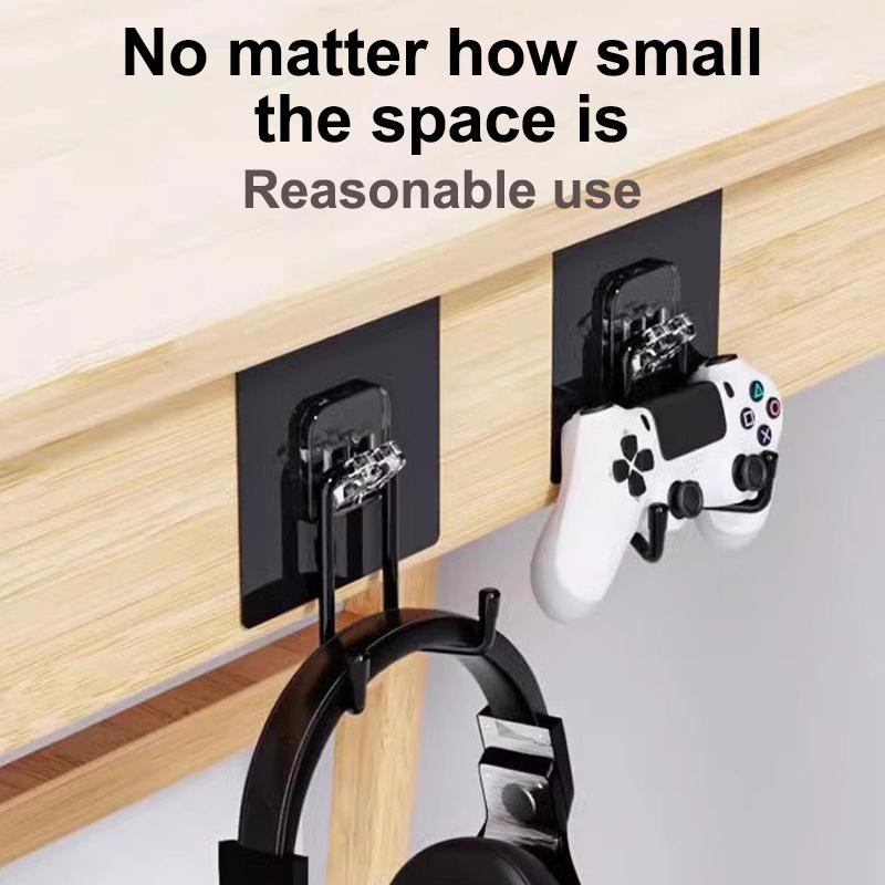 Universal Headphone Stand Adhensive Plastic Wall Mount Hanger Under Desk Headset Rack Holder Support For Gaming Earphone Bracket