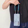 For Samsung Galaxy S24 Ultra Case Card Holder Mirror Snake Texture PU+PC Back Cover with Lanyard