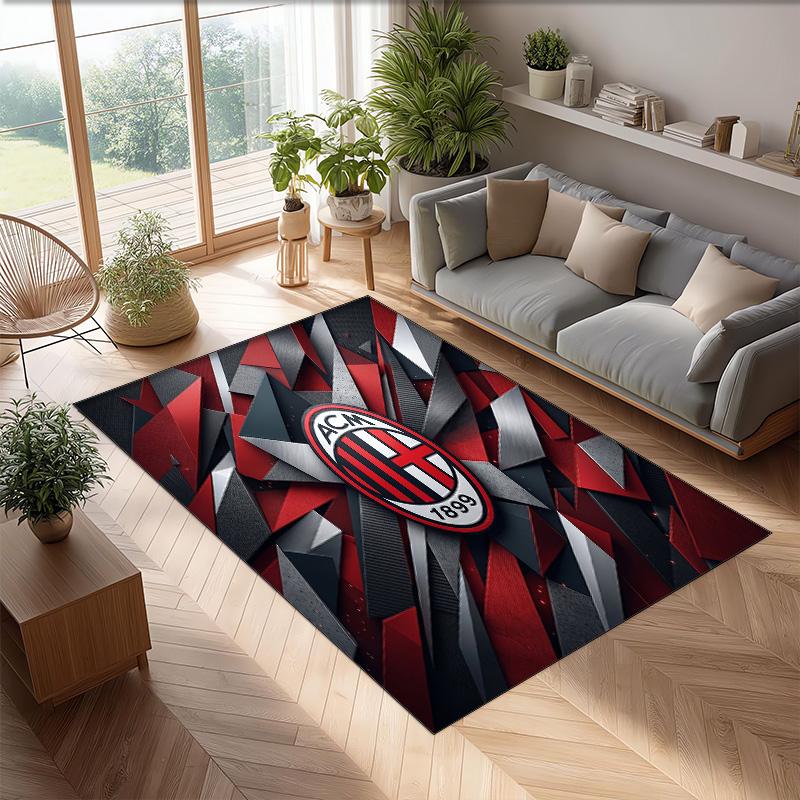 AC Milan Printed Flannel Area Rug Non Slip Soft Polyester Floor Carpet Indoor Decor Mat for Bedroom Living Room Sofa Game Room Home Decoration