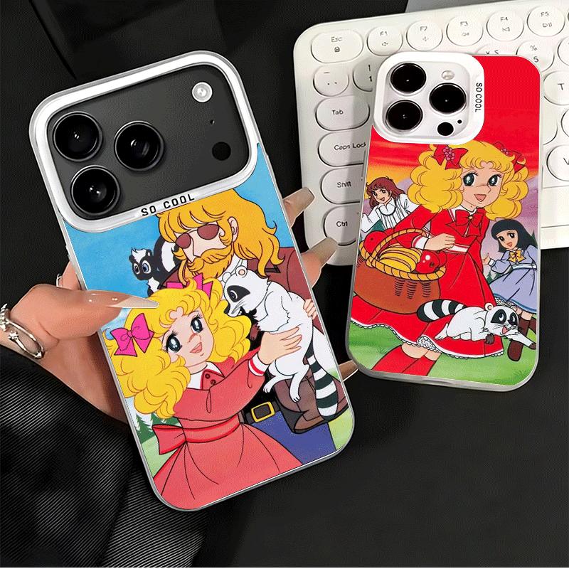 Candy 90s Cartoon Shockproof Phone Case for iPhone 17 Air 16 16E 15 Pro Max 14 Plus 13 Mini 12 Back Cover Anti Fall Fundas