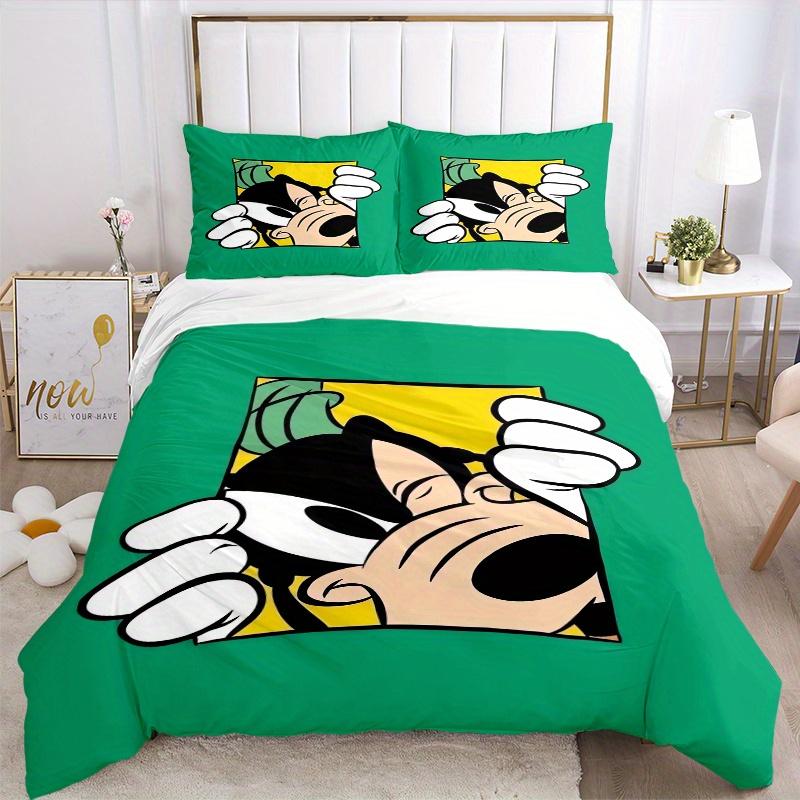 3pcs Disney Goofy Quilt Cover Set - Soft and Cozy Bedroom, Guest Room and Dorm Decorative Bedding 3-Piece Set 1 Quilt Cover + 2 Pillow Shams.Q021